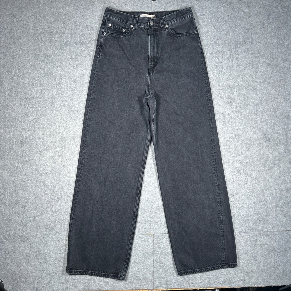Levi's denim jeans Women 28x31 Black High Loose Wide Leg Baggy 90s Style